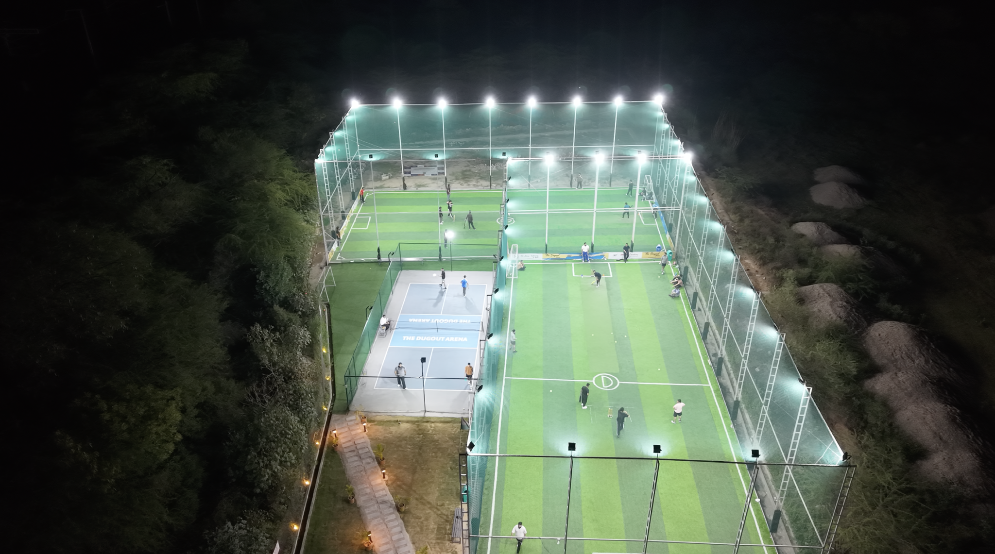 Night Cricket Turf View